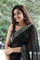 Vibhisha Jaanu Black Saree Photos